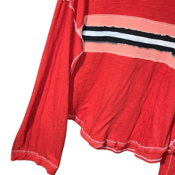 We the free inside out stitch striped top with wide sleeves size medium #752 - Picture 4 of 6